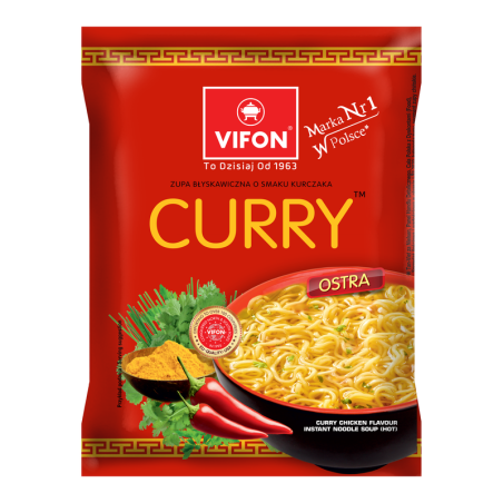 VIFON Curry - zupa błyskawiczna z kluskami o smaku kurczaka (ostra) 70g